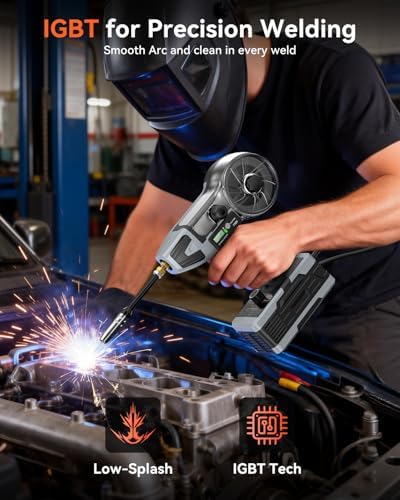 2 in 1 MIG and Stick Welder: 250A Handheld Portable Welding Machine, 110V Gasless Flux Core Wire Feed Welder & MMA ARC Welder Gun, 3.97lb w/LCD Display, for .032"/.040" Wire and 3/32"-1/8" Rod
