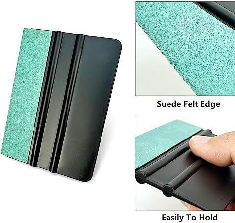 Car Vinyl Wrapping Tools Glass Tinting Kit, Window Film Application Kit, Wallpaper Smoothing Tools with Felt Squeegee, Safety Vinyl Cutter, Retractable 9mm Utility Knife, and Edge Wrapping Squeegee