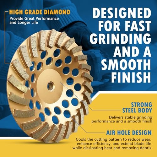 7" Diamond Grinding Wheel for Concrete Masonry 12 Segments 5/8"-11