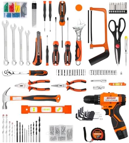 12V Cordless Drill Set Tool Kit Mechanics Tools set Power Drill 217Pcs