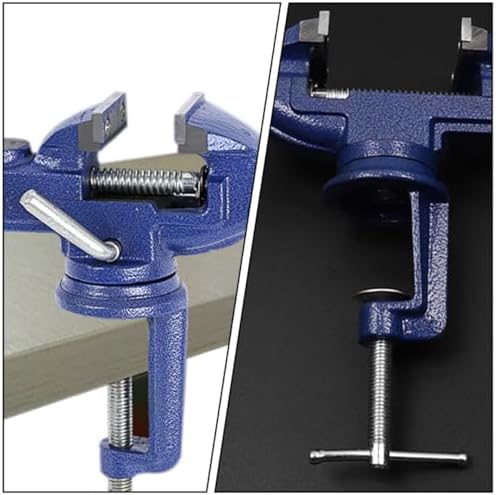 Swivel Base Table Vise 50mm Small Clamp-on Bench Vise 360° Rotating Workholding Device for Woodworking Repair and Teaching Use