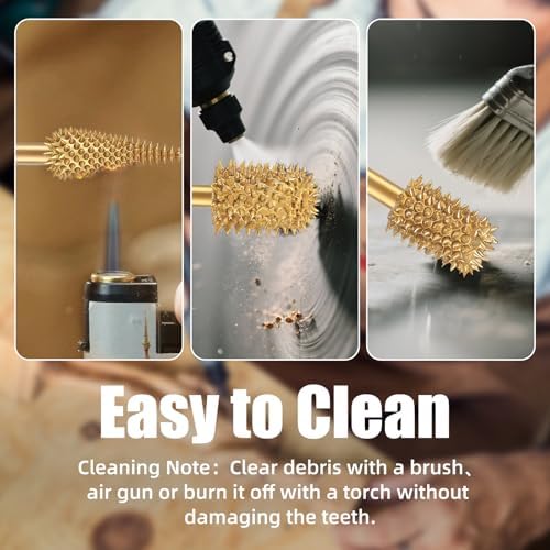 CAELUM Titanium Coated Rotary Burr Set 3Pcs, 1/8" Coarse, Wood Carving Bit