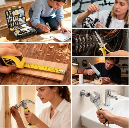 GRENPRO 188PCS Yellow Cordless Drill Tool Set For Men Tool Kit For Home Box