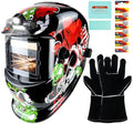 TRQWH Welding Helmet Auto Darkening Welding Hood with Welding Gloves