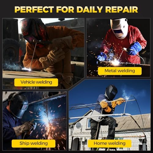 MIG Welder, 200A Welding Machine 110/220V,6-in-1 Flux Core MIG/Gas MIG/Single Pulse MIG/Lift TIG/Stick /2T 4T Spot Multiprocess Welder with Synergy