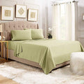 JS Sanders Affordable Microfiber 6 PC Bed Sheet Set - King Size, Green