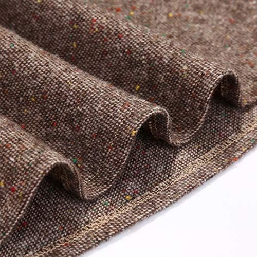 IDEALSANXUN Womens Plaid Wool Skirts Elastic Waist A-Line Pleated Tartan Long Skirts