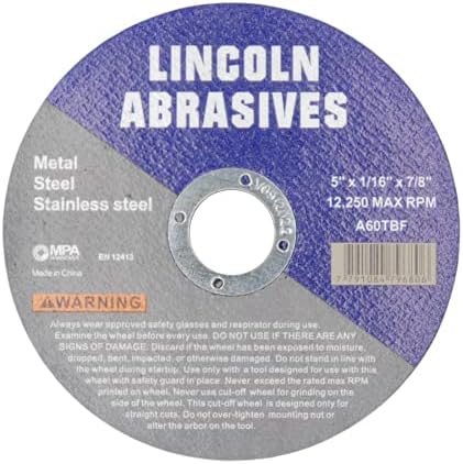 400 Pc 5" x 1/16" x 7/8" Cut-Off Wheels Lincoln Abrasives Metal & Stainless Steel