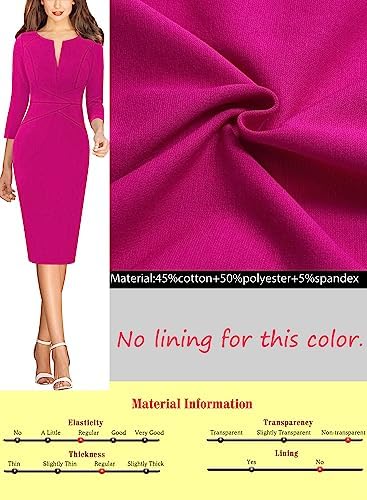VFSHOW Womens Work Business Office Zipper Up Slim Bodycon Sheath Dress