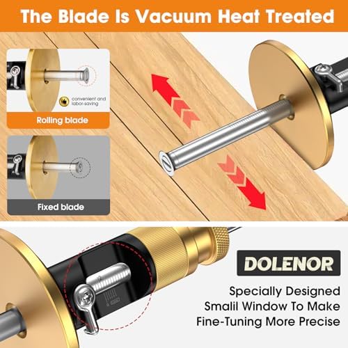 Wheel Marking Gauge Knife Woodworking, Scribe Tool Woodworking, Adjustable 0-12cm, Aluminum & Brass Options, for Parallel Lines, Dovetail Joints & Professional Carpentry (Brass with Fine Adjustment)
