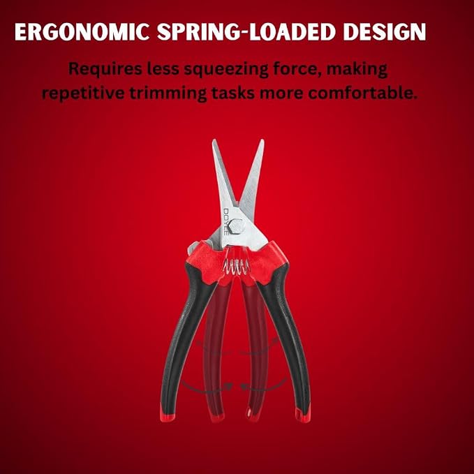 Micro Tip Pruning Shears 7.5 Inch, Precision Garden Snips for Trimming Plants, Flowers, Herbs, Ergonomic Grip