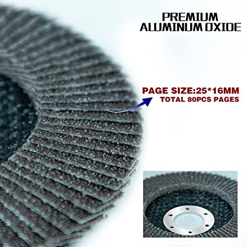 Sali 12 Pack Flap Disc 80 Grit 4.5" x 7/8-Inch Sanding Disc Bevel Type #29 Premium and Industrial Grade Angle Grinder Grinding Wheel High Performance Edge Grinding