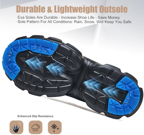Hogent Steel Toe Shoes for Men Women - Non Slip & Lightweight Work Shoes