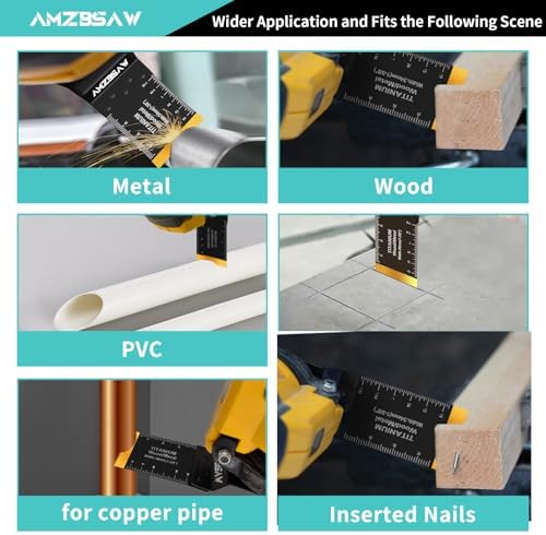 AMZBSAW 200PCS Titanium & HCS Oscillating Blades for Wood, Metal & Plastic
