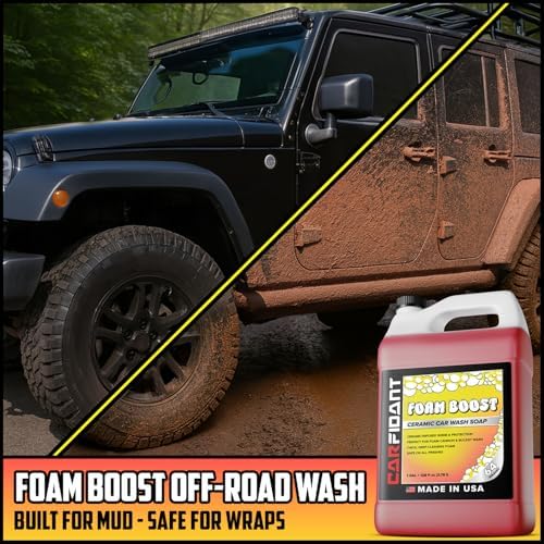Carfidant Foam Boost Off-Road & ATV Wash Soap – Heavy Duty pH-Balanced Car Wash for Trucks, UTVs, RVs & Dirt Bikes – Quick Rinse, No Residue – Works with Foam Cannons, Guns & Buckets – 64 fl. Oz.