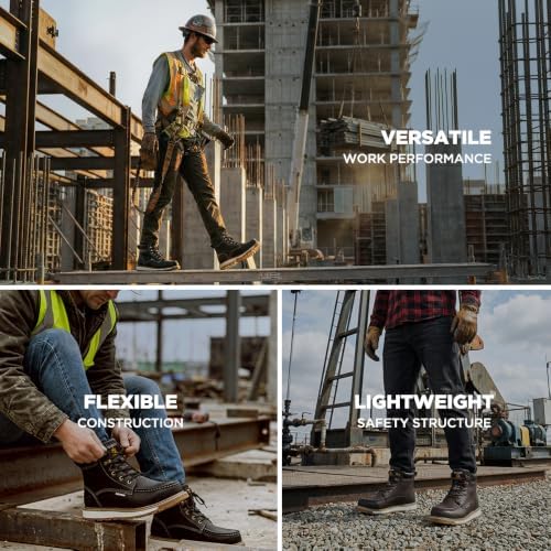 KELODON Waterproof Steel Toe Boots For Men 6" Moc Work Shoes