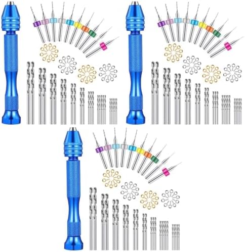 HOMSFOU 228pcs Mini Drill Bits Pin Vise Hand Drill Tools for Jewelry Making Crafts and Model Assembly Lightweight and Compact Design