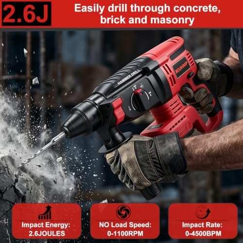 SDS-Plus Cordless Rotary Hammer Drill For Milwaukee M18 18V Battery