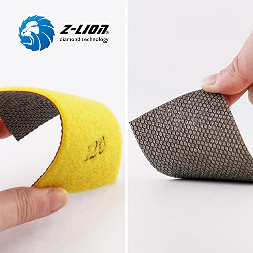Z-Lion Diamond Abrasive Paper Sheets 120 Grit Diamond Sandpaper Nylon Back for Grinding Stone Glass Ceramic(1 Pcs)