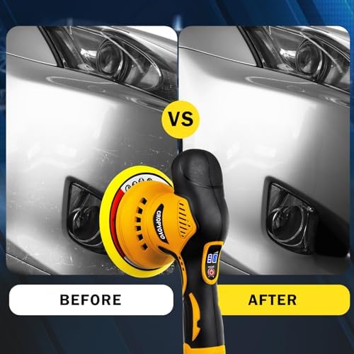 Cordless Car Buffer Polisher Compatible for Dewalt 20V Battery(Without Battery) Car Buffer Polishers with 6 Variable Speed Up to 5500RPM, for Car Detailing/Polishing/Waxing(Battery Not Included)