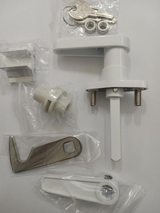 L-Handle HT Shutter Lock Kit Keyed 2" stem, White