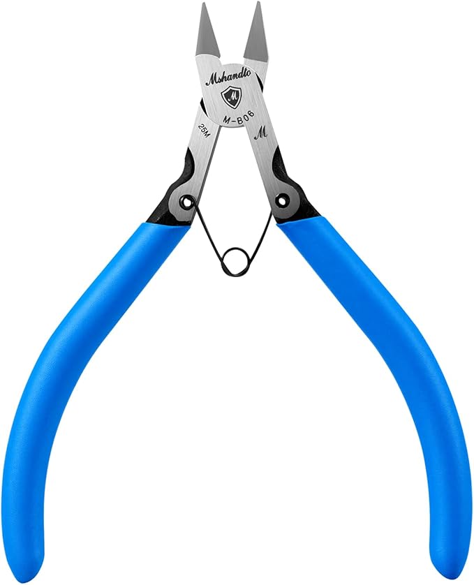 5" Flush Cutter Wire Cutters, Ultra-Sharp Precision Side & Diagonal Cutting Pliers with Spring, Chrome Vanadium Steel Wire Snips for Electronics, Model, Floral, Plastic & Soft Wire