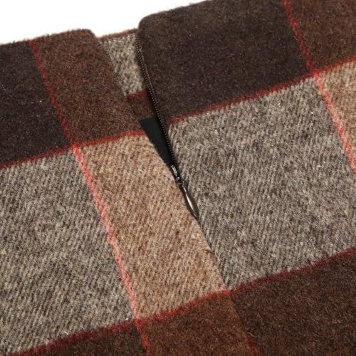 IDEALSANXUN Plaid Skirts for Women Fall Winter Knee Length Pencil Wool Skirt with Slit
