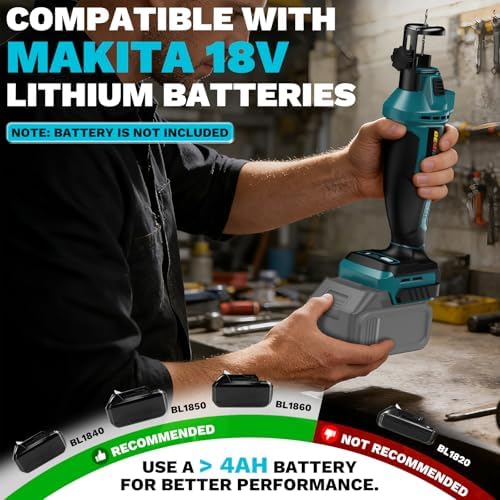 Cordless Drywall Cut-Out Tool Compatible with Makta 18V Battery, 3 Speed Adjustable Brushless Rotary Saw with Up to 30000 RPM, Compact Spiral Saw Kit for Wood,Drywall,Tiles,plastic (Tool Only)