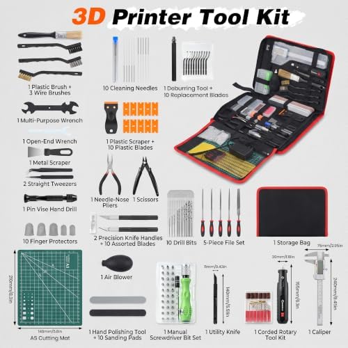 Sakerneo 135Pcs 3D Printer Tool Kit with Storage Bag,3D Printer Accessories