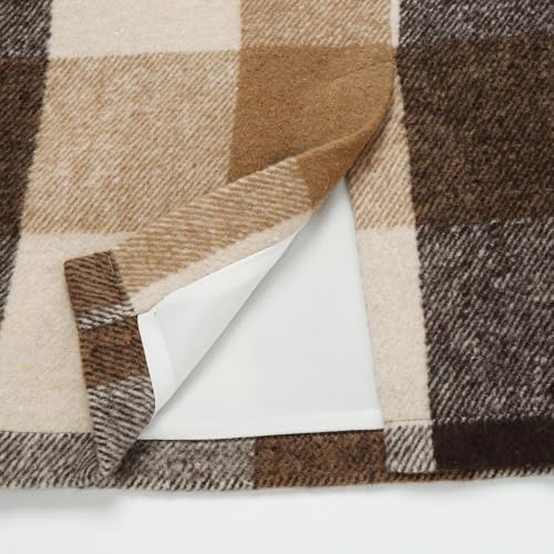 IDEALSANXUN Plaid Skirts for Women Fall Winter Knee Length Pencil Wool Skirt with Slit