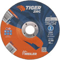Weiler 58079 6" x 1/4" Tiger Zirc Type 27 Grinding Wheel, Z24T, 7/8" A.H (Pack of 10)