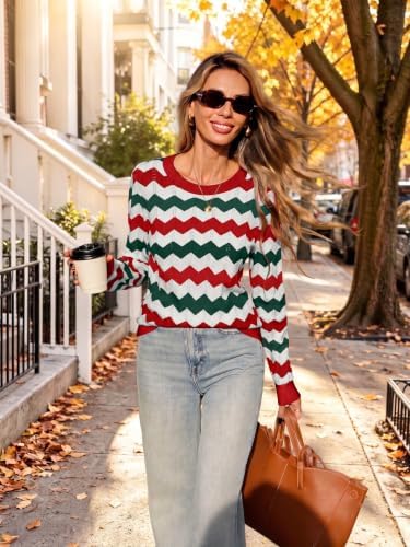 Womens Sweaters Crew Neck Long Sleeve Casual Fall Outfits Fashion Clothing