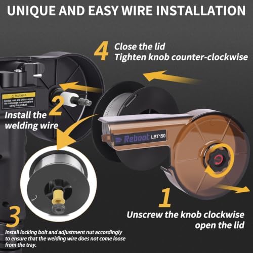 Reboot MIG Welder Spool Gun 10ft LBT150,150Amp MIG Aluminum Welding Torch Works for RBM2500D PRO/RBM2500D MAX (Please verify the model before purchase) Euro Central Connector