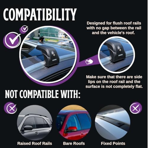 ERKUL Heavy Duty Roof Rack Cross Bars for Kia Sportage 2017-2022 | Upgraded Aero Aluminum Crossbars with Smart Clamp System | Compatible with Flush Rails - Silver
