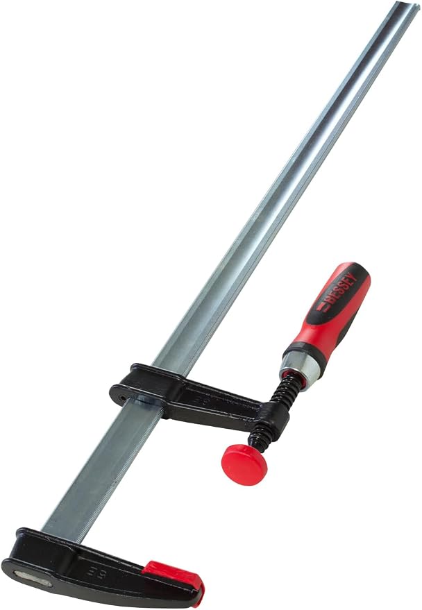 BESSEY Light Duty Tradesman's Bar Clamp - 2.5x24 In - TGJ2.524 - Woodworking Clamps with Wooden Handle, Ideal for Home Improvement & Workbench Projects, carpentry and Cabinetry