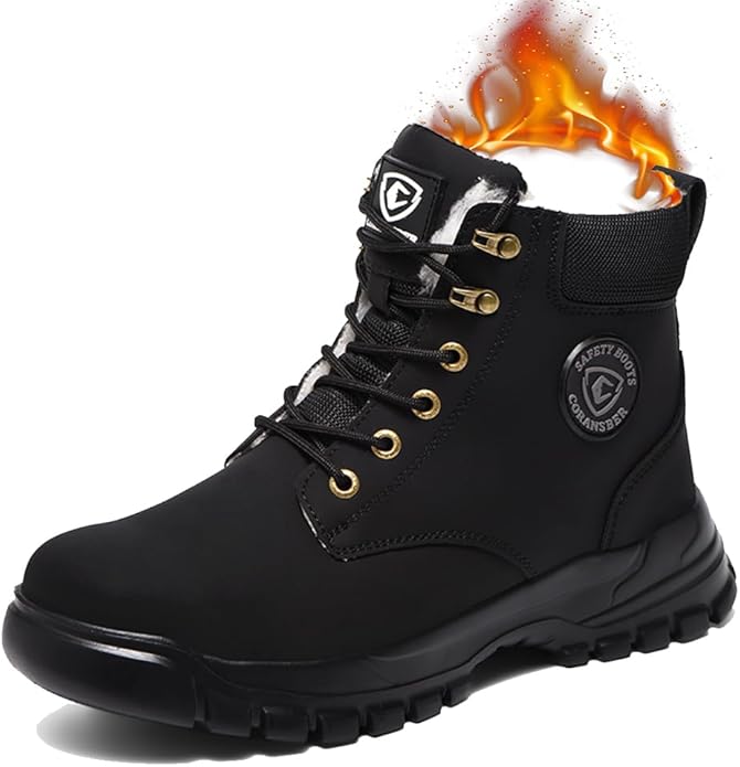 Steel Toe Boots for Women Wateproof Safety Shoes Men Lightweight Composite Toe Boots Leather Construction Steel work Shoes