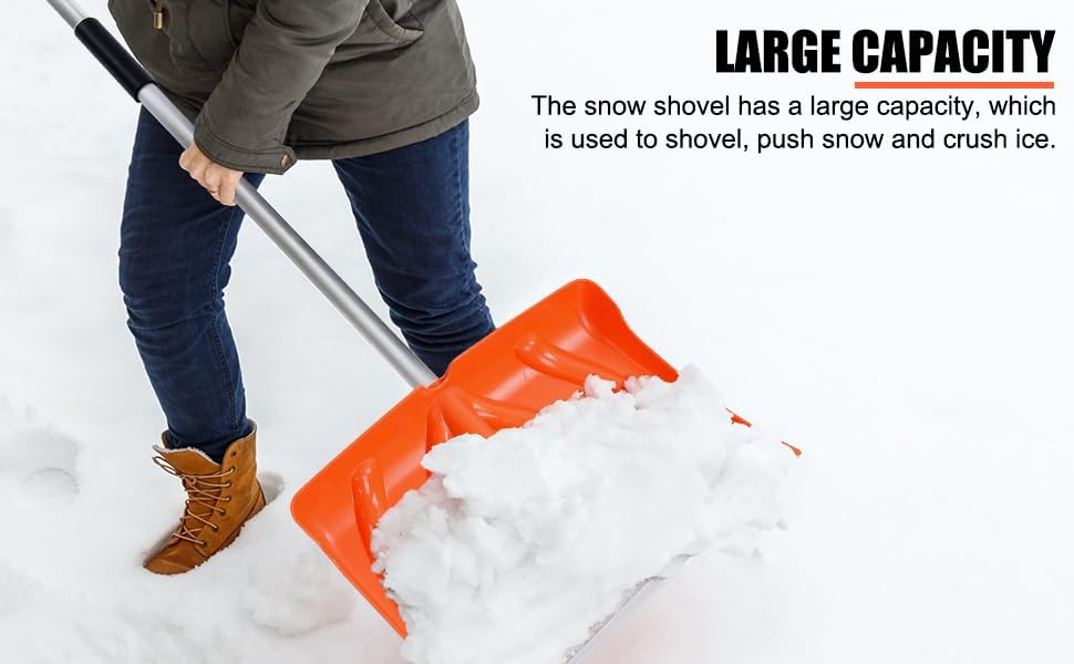 Gavigain High-Performance Snow Shovel, Snow Shovel for Driveway,Snow Clearing Kit for Cars, Truck Camping and Outdoor Activities, Large Capacity, D Shaped, Assemblable Shovelling Tool