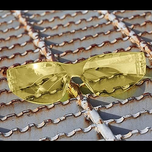 BISON LIFE Clear Safety Glasses – ANSI Z87.1 Scratch & Impact Resistant Wrap Around Eye Protection Goggles for Men & Women