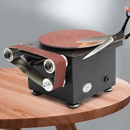 CNCEST 7 Speed Disc Sander Machine,Mini Belt Disc Sander Sanding Disc,Sanding Belts