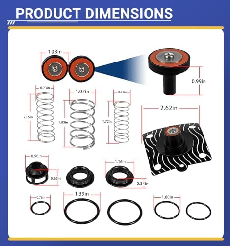 1/4"-1/2" Complete Backflow Repair Kit Fits for Zurn Wilkins 975XL/975XL2 Backflow Preventers, Replacement RK14-975XLC Components Repair Set