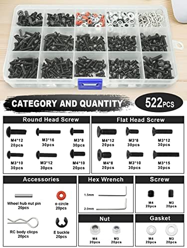 RC Tool Kit, Screwdriver Set (Flat, Phillips, Hex) RC Repair Tools - 27pcs