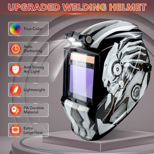 Large Viewing Welding Helmet Auto Darkening Welding Hood with Light