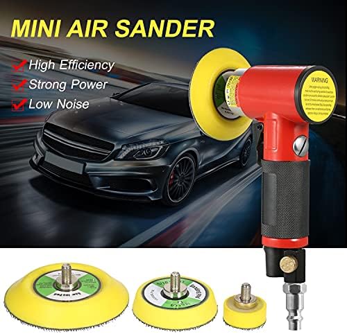 mini air sander with lightweight balance, high stability large, for woodworking, car beauty, car polisher deburring, removal, waxing (US Type)