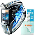 TRQWH Welding Helmet Auto Darkening Large Viewing True Color Solar Powered Welding Mask with 4 Arc Sensor Adjustable Wide Shade Range 4~5-8/9-13 Welder Mask with Grinding
