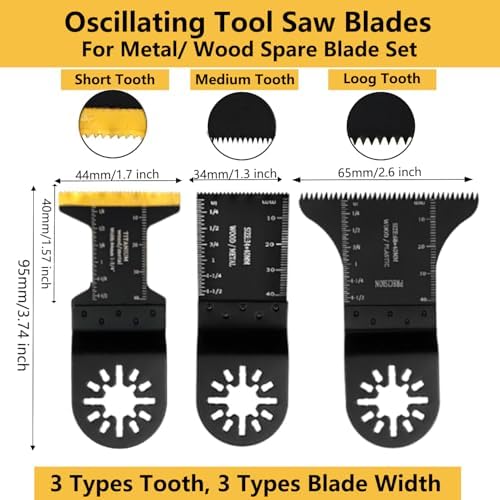 20 Pcs Titanium Oscillating Saw Blades Compatible with Star-Lock Tools