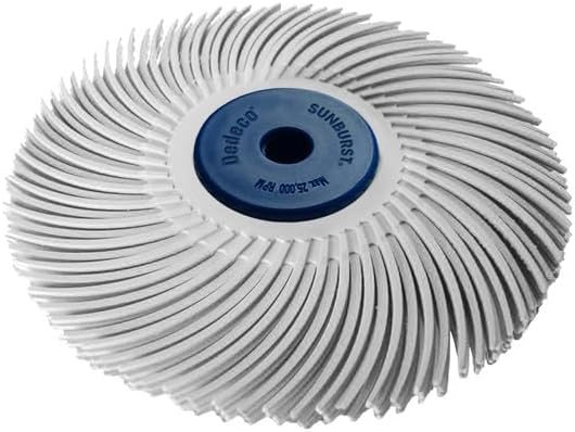 Dedeco Sunburst Radial Bristle Discs 4" x 1/2" Curved - White 120 Grit (Medium) - Aluminum Oxide (TC Series) for Polishing & Finishing 1/Unit