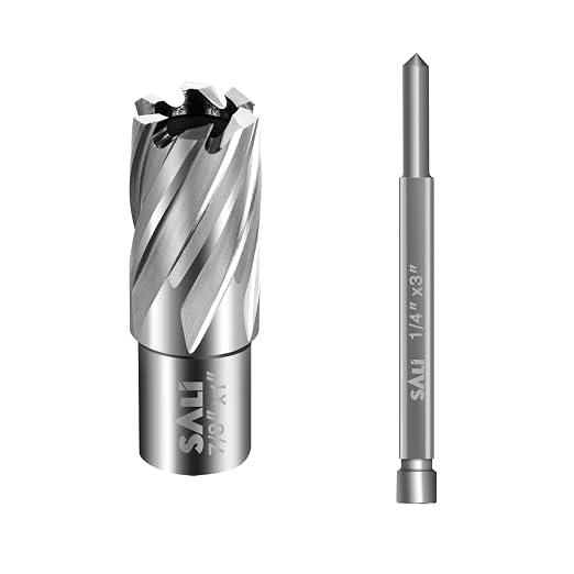 SALI Annular Cutter Diameter 7/8 Inch with Weldon Shank 3/4" (with 2 Flats) Cutting Depth 1" Mag Drill Bit for Magnetic Drill Press HSS Fully Ground Drill with One 1/4"*3" Pilot Pin