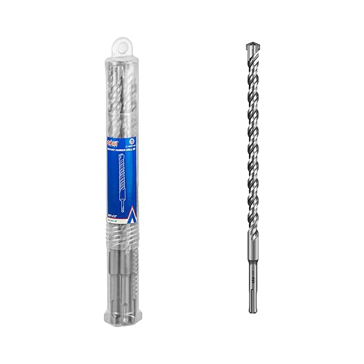 SALI 5 Pcs 5/8"*12" SDS Plus Rotary Hammer Drill Bit Concrete Drill Bit Kit Cross-Type Double Thread Carbide Material Suitable for Brick, Cement Walls, Stone, Hammer Drill Bits