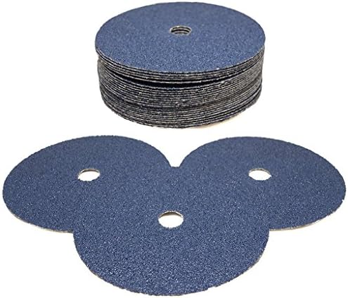 Benchmark Abrasives 7 Inch Sanding Discs Zirconia Resin Fiber Grinding Disc for Grinding, Stripping on Wood, Fiberglass, Steel, Metal, 7/8" Arbor Angle Grinder Sanding Disc, 25 Pack - 50 Grit