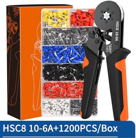 Crimping Terminal,Multiple Crimping Pliers HSC86-4/6 Combination,Electrical Equipment Connector,Wire Connection Terminal(HSC8 10-6A 1200PCS)